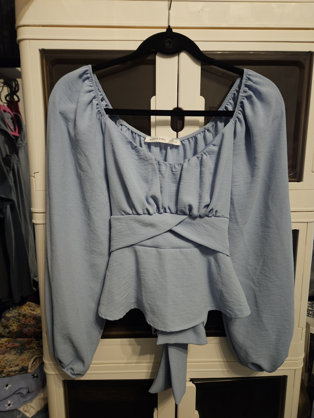 Altar'd State Light Blue Peplum Wrap Top